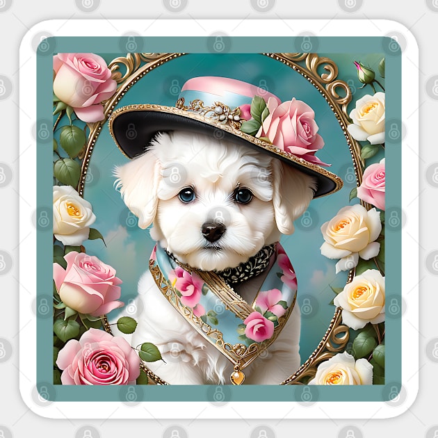 Bichon Frise Puppy Dog Sticker by Jasmine Fleur